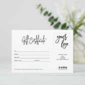 シンプルミニマモダンリストのギフトカード追加ロゴ (スタンド正面)