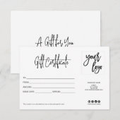 シンプルミニマモダンリストのギフトカード追加ロゴ (正面/裏面)