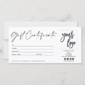 シンプルミニマモダンリストのギフト券 (正面)