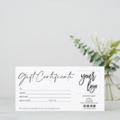 シンプルミニマモダンリストのギフト券 (スタンド正面)
