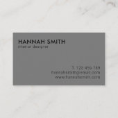 シンプルミニマモダンリストのグレーの名刺 名刺 (裏面)
