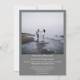 シンプルミニマモダンリストのグ結婚レイ写真 招待状