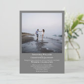 シンプルミニマモダンリストのグ結婚レイ写真 招待状 (スタンド正面)