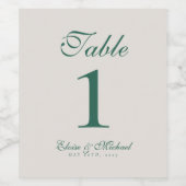 シンプルミニマモダンリストのセージ結婚グリーン ワインラベル (シングルラベル)