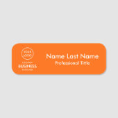 シンプルミニマモダンリストのビジネスロゴ（オレンジ） 名札 (正面)