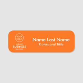 シンプルミニマモダンリストのビジネスロゴ（オレンジ） 名札