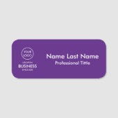 シンプルミニマモダンリストのビジネスロゴ(紫) 名札 (正面)