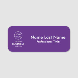 シンプルミニマモダンリストのビジネスロゴ（紫） 名札
