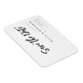 シンプルミニマモダンリストの結婚式の日付を保存 マグネット (右側)