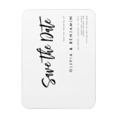 シンプルミニマモダンリストの結婚式の日付を保存 マグネット (縦)