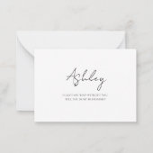 シンプルミニマモダンリストの花嫁の提案 ノートカード (裏面)