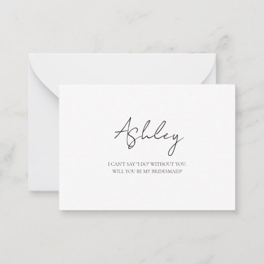 シンプルミニマモダンリストの花嫁の提案 ノートカード (裏面)