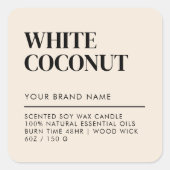 シンプルミニマモダンリストろうそく食品ラベル スクエアシール (正面)