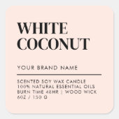 シンプルミニマモダンリストろうそく食品ラベル スクエアシール (正面)