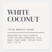 シンプルミニマモダンリストろうそく食品ラベル スクエアシール (正面)