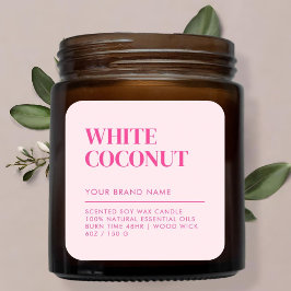 シンプルミニマモダンリストろうそく食品ラベル スクエアシール