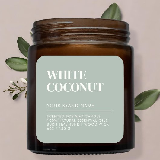 シンプルミニマモダンリストろうそく食品ラベル スクエアシール