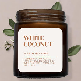 シンプルミニマモダンリストろうそく食品ラベル スクエアシール