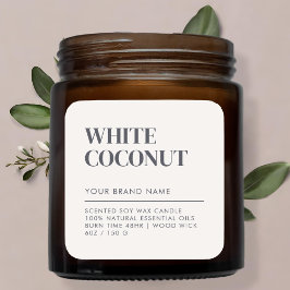 シンプルミニマモダンリストろうそく食品ラベル スクエアシール