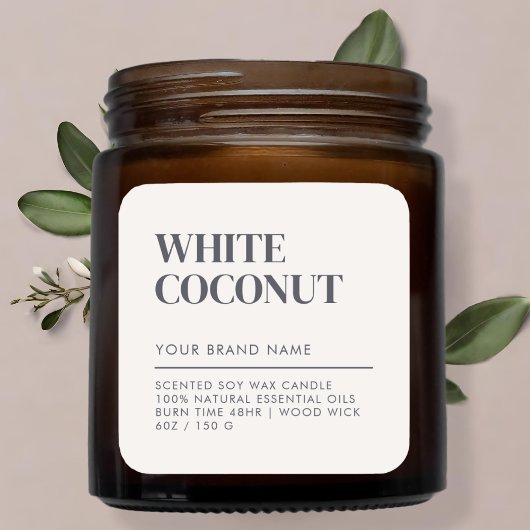 シンプルミニマモダンリストろうそく食品ラベル スクエアシール