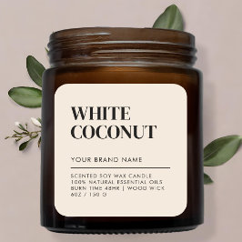 シンプルミニマモダンリストろうそく食品ラベル スクエアシール