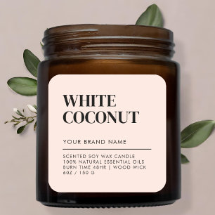 シンプルミニマモダンリストろうそく食品ラベル スクエアシール