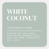 シンプルミニマモダンリストろうそく食品ラベル スクエアシール (正面)