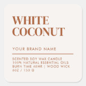 シンプルミニマモダンリストろうそく食品ラベル スクエアシール (正面)