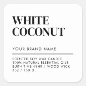 シンプルミニマモダンリストろうそく食品ラベル スクエアシール (正面)