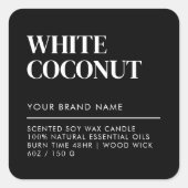 シンプルミニマモダンリストろうそく食品ラベル スクエアシール (正面)