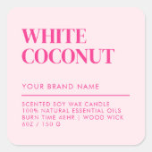 シンプルミニマモダンリストろうそく食品ラベル スクエアシール (正面)