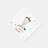 シンプルミニマモダンリストアイスクリーム誕生日かわいい スタンダードカクテルナプキン (角)