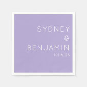 シンプルミニマモダンリストカスタムウェディングラベンダー スタンダードカクテルナプキン (正面)