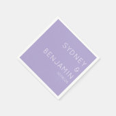 シンプルミニマモダンリストカスタムウェディングラベンダー スタンダードカクテルナプキン (角)