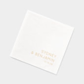 シンプルミニマモダンリストカスタムウェディング金ゴールド 箔ナプキン (左)