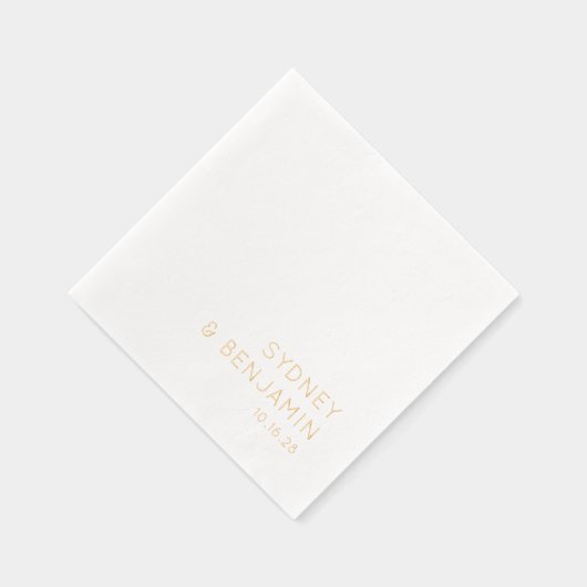 シンプルミニマモダンリストカスタムウェディング金ゴールド 箔ナプキン (右)