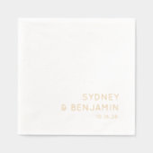 シンプルミニマモダンリストカスタムウェディング金ゴールド 箔ナプキン (正面)