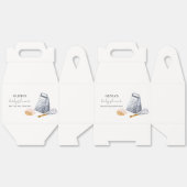 シンプルミニマモダンリストシェフキッチンベビーシャワー フェイバーボックス (見開き)