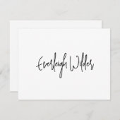 シンプルミニマモダンリストスクリプトタイポグラフィ ノートカード (正面/裏面)