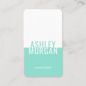シンプルミニマモダンリストタイポグラフィティール（緑がかった色）縦 名刺 (正面)