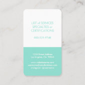 シンプルミニマモダンリストタイポグラフィティール（緑がかった色）縦 名刺 (裏面)