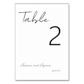 シンプルミニマモダンリストタイポグラフィホワイト テーブルナンバー (正面)