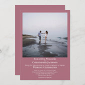 シンプルミニマモダンリストダスティバラ結婚写真 招待状 (正面/裏面)