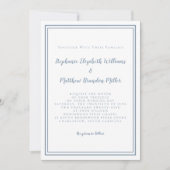 シンプルミニマモダンリストダスティブルーシック結婚ズ 招待状 (正面)