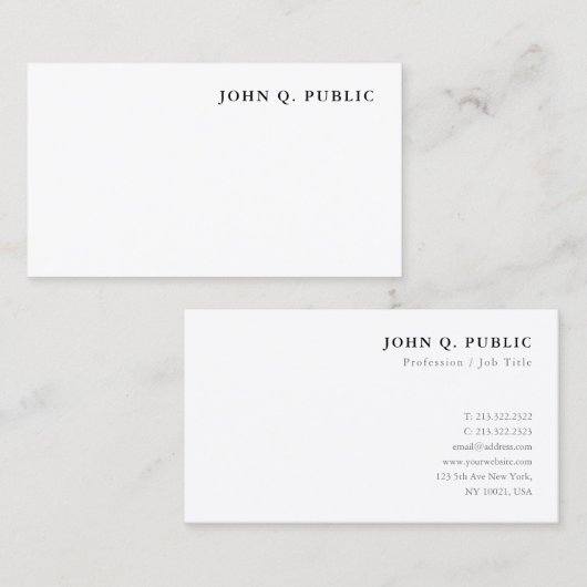 シンプルミニマモダンリストテンプレートプロフェッショナルトップ 名刺 (正面/裏面)