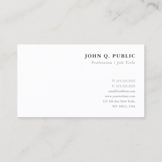 シンプルミニマモダンリストテンプレートプロフェッショナルトップ 名刺 (裏面)