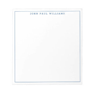 シンプルミニマモダンリストネイビーブルーラインフレームシック ノートパッド