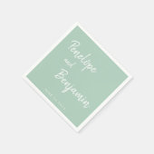 シンプルミニマモダンリストピスタチオ結婚グリーン スタンダードカクテルナプキン (角)