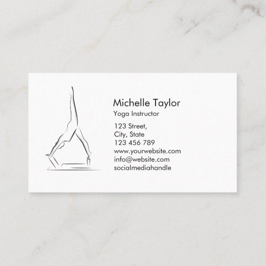 シンプルミニマモダンリストピラティスフィットネス 名刺 (裏面)