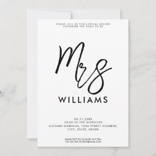 シンプルミニマモダンリストブライダルシャワー 招待状